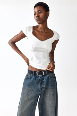 Top con ribete de encaje - H&m фото 4