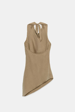 TOP ASIM?TRICO HALTER CON LINO / Arena - Zara фото 9