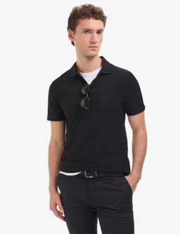 Siyah Regular Fit %100 Pamuk K_vr_lmaz Polo Yaka Basic Ti__rt