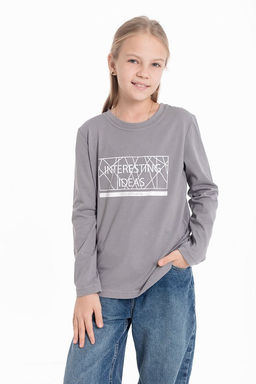 Футболка с длинным рукавом М225027Пс серый