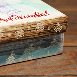 Цена за 5 шт. Коробка складная, крышка-дно Светлого Рождества 20 х 20 х 6 см - UPAK LAND фото 3