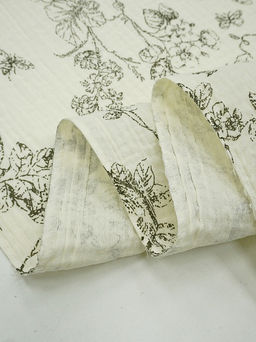 Муслин двухслойный с эф.жатости Садовая трель цв.кремовый/черный, ш.1.4м, хлопок-100%, 115гр/м.кв - Купава фото 6