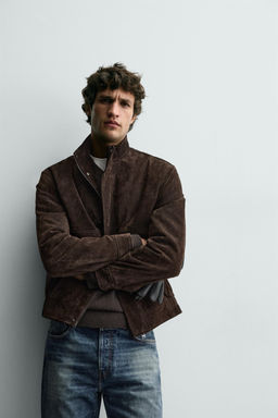 LEATHER SPLIT SUEDE JACKET - Zara фото 7