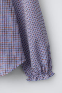 CHECK SHIRT WITH RUFFLE TRIM - Zara фото 10