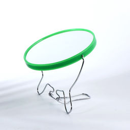 Зеркало настольное, с увеличением, круглое, двустороннее, настенное, 18×16 см, (d=13.5 см), зелёное