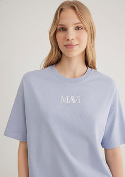 Mavi Logo Bask?l? Lila Tisort