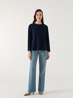 Ba?lamal? Yaka Nak??l? Kad?n Bluz