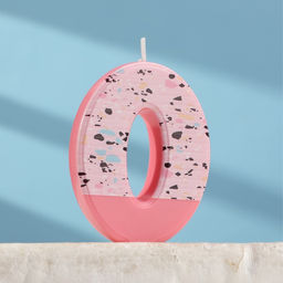 Свеча для торта «Мозаика», цифра 0, розовый
