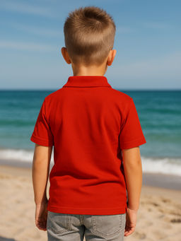 Футболка поло детская красного цвета