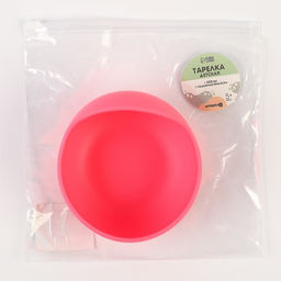 Тарелка детская Крошка Я, на присоске 350 мл., из силикона, 12×8×5, розовый