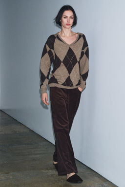 100% WOOL DIAMOND JUMPER - Zara фото 7