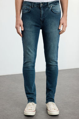 TRENDYOL MAN Ac?k Mavi Esnek Kumas T?rnakl? Destroylu Slim Fit Dar Kesim Jeans Kot Pantolon TMNSS21JE0067 - Trendyolmilla фото 7