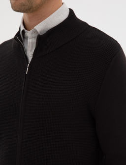 Siyah Slim Fit Fermuarl_ Triko H_rka - Pierre cardin фото 7