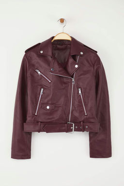 Trendyolmilla Ekru Regular Suni Deri Birker Ceket Mont TWOAW25MO00002  фото 23