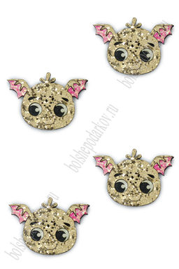 Лазерная вырубка из кожзама "Дракончик №9" 4,5*3,2 см (10 шт) несклеенная