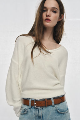 100% WASHED EFFECT LEATHER BELT