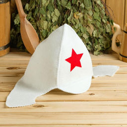 Набор для бани "Будёновец" шапка, коврик, рукавица