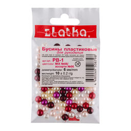 Бусина Zlatka MIX пластик PB-1 6 мм 10 х 10 г  0.2 г №06 ассорти - Preciosa фото 3