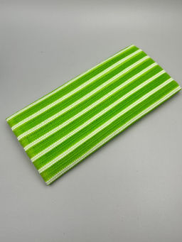 Bath Towel Мочалка-полотенце для душа с пилинг-эффектом / Stripe Long Exfoliating Towel, зелёная полоска