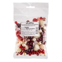 Бусина Zlatka MIX пластик BWMX 100 г 10 г №04 красный