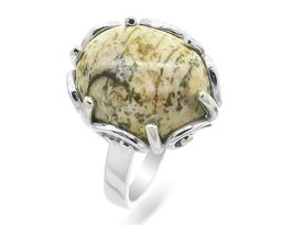 Кольцо из серебра яшма песчаная, СПН4049