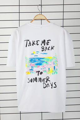 TRENDYOL MAN Lacivert 0versize/Genis Kesim Yaz? Bask?l? %100 Pamuk T-Shirt TMNSS25TS00064 - Trendyolmilla фото 6