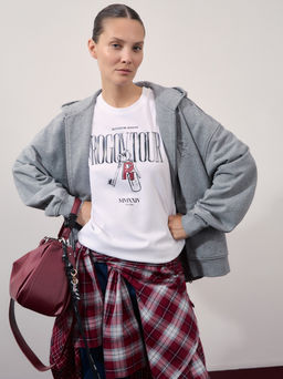 Оверсайз футболка с принтом из мерсеризованного хлопка / Zarina  фото 3