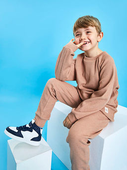 Bisiklet Yaka Basic Uzun Kollu Erkek ?ocuk Sweatshirt