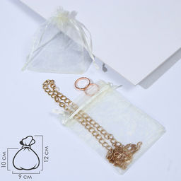 Цена за 100 шт. Мешочек подарочный, 9x12, цвет бежевый - Simaland фото 3