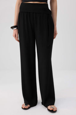 Siyah Beli Sal Baglamal? Rahat Kesim Genis Paca Pantolon TWOSS26PL00116 - Trendyolmilla фото 3
