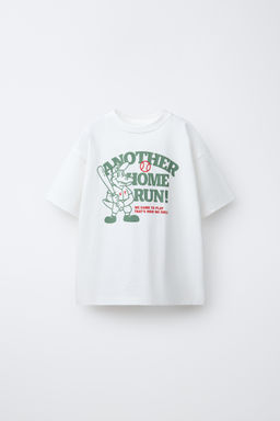 CAMISETA ESTAMPADO VARSITY / Blanco roto
