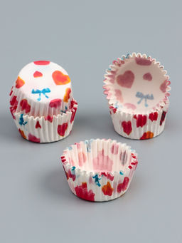 Цена за 300 шт. Форма для выпечки и упаковки конфет бумажная UPAK LAND «Сердца», 3.5×2 см, одноразовая, белая