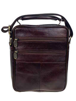 Сумка мужская из натуральной кожи, цвет коричневый - Greta фото 2