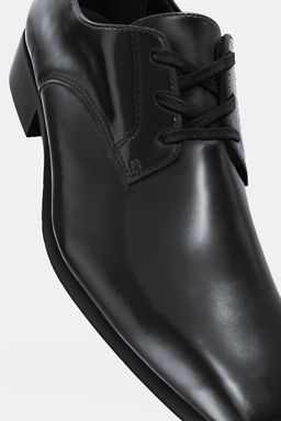 LEATHER LACE-UP DERBY SHOES - Zara фото 6