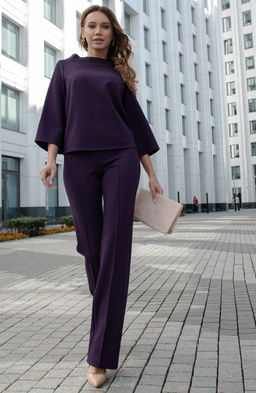 Блузка из трикотажа темно-пурпурный - Donna saggia фото 4