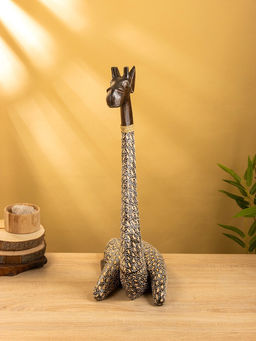 Сувенир «Жираф», 28×17×60 см, дерево, бежево-коричневый