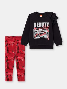 CRB wear/CSKG 90078-21-300 Комплект для девочки (джемпер, брюки типа "легинсы"), черный/Ex.Cherubino