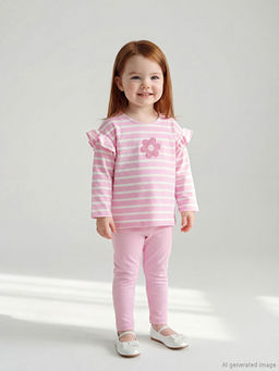 ?i?ek Nak??l? K?z Bebek Bluz ve Tayt