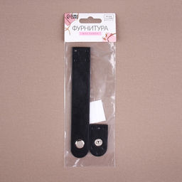 Цена за 2 шт. Застёжка пришивная для сумки, на кнопке, 15,5 2,5 см / 4,5 2,5 см, цвет чёрный/серебряный - Арт узор фото 6