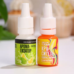 Пищевой краситель водорастворимый и ароматизатор для десертов и пасхальных яиц: Лимон + цитрус, 20 мл (10 мл х 2 шт.). - KONFINETTA фото 2