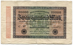 Банкнота 20000 марок 1923 года Германия