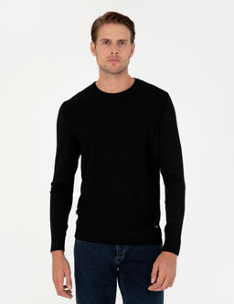 Siyah Slim Fit Bisiklet Yaka Triko Kazak - Pierre cardin фото 3