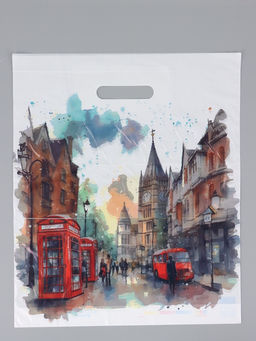 Цена за 50 шт. Пакет "Биг Бен", полиэтиленовый с вырубной ручкой, 36 х 43 + 3 см, 35 мкм