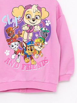 Kap??onlu Uzun Kollu Paw Patrol Bask?l? K?z Bebek Fermuarl? Sweatshirt - Waikiki фото 3