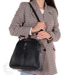 Рюкзак женский кожаный 99451 black Velina Fabbiano-Safenta/30 в Новосибирске