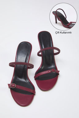 Trendyol Shoes Siyah Toka Detayl? Cift Kullan?ml? Ince Topuklu Badem Burun Kad?n Topuklu Sandalet TAKSS25TO00010 - Trendyolmilla фото 6