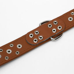 Ошейник Сириус, кожзам с заклёпками, 56 х 3 см, ОШ 42-52, коричневый - Пижон фото 6