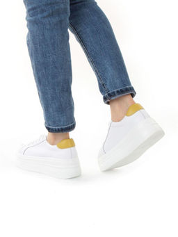 03-YC457-2 WHITE Кроссовки женские (натуральная кожа) - Фабричный китай фото 3