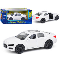 Белая инерционная машинка с люком, die-cast, 1:32, открывающиеся двери
