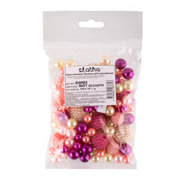 Бусина Zlatka MIX пластик BWMX 100 г 10 г №01 розовый
